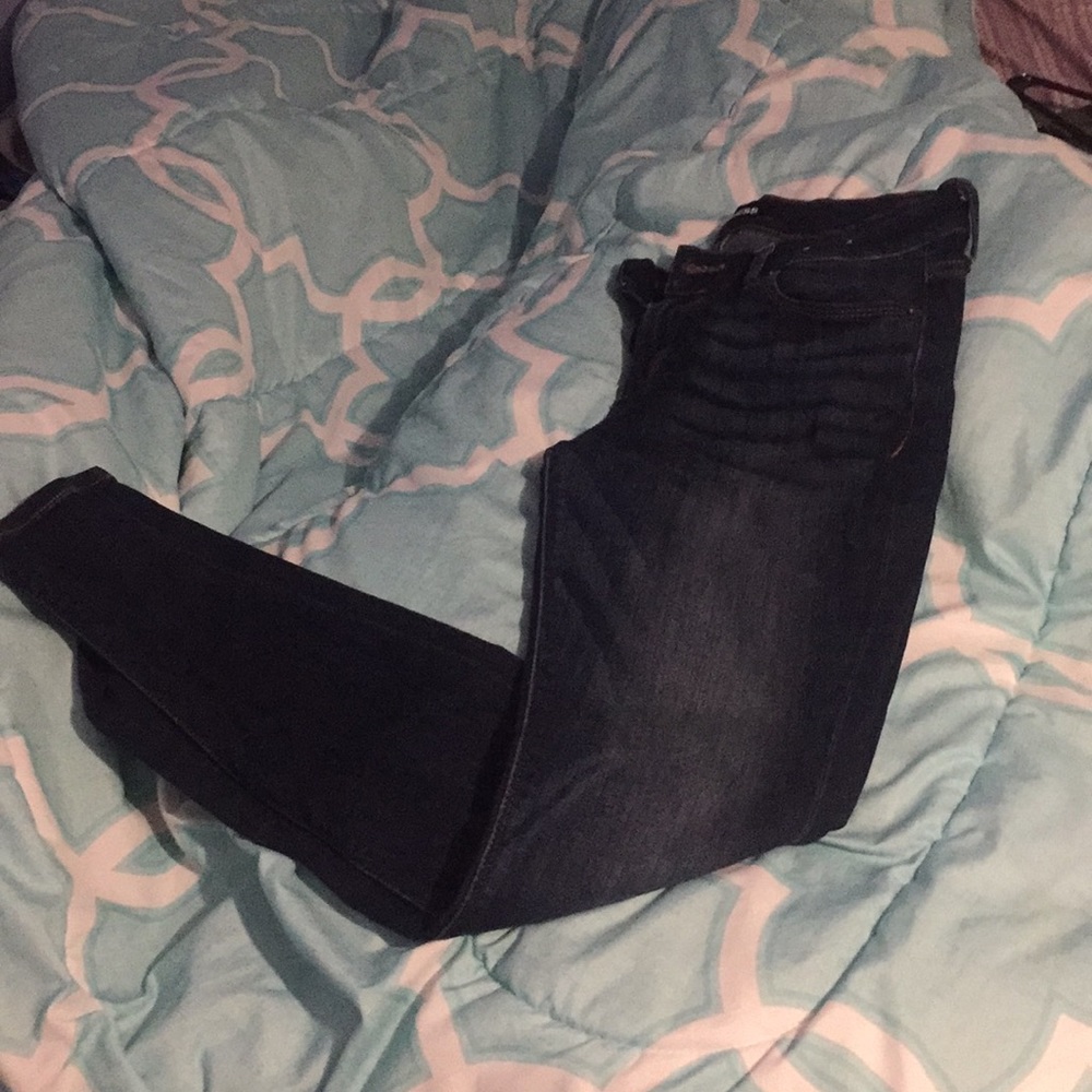 Dark mid rise jeans
